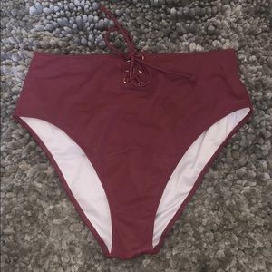 VS PINK Lace-Up High-Waisted Bikini Bottoms